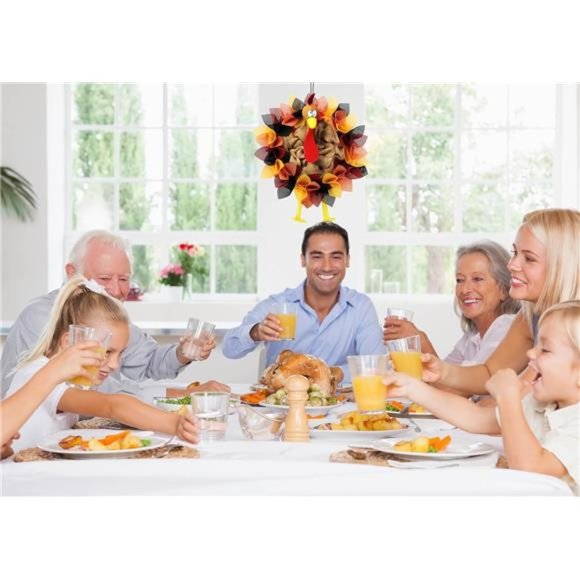 Thanksgiving Door Decorations Turkey Decor Thanksgiving Wreath for Front Door - Picture 7 of 7